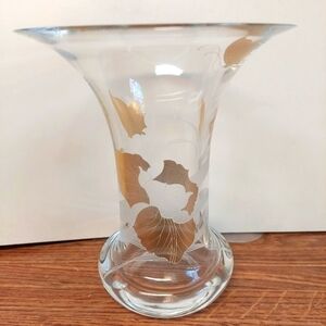 Vintage* Hutschenreuther Glass Vase With Gold Details
